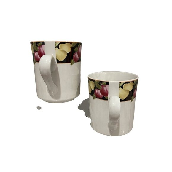 Vitromaster Fruit Garden Stoneware Set of 2 Coffee Mugs Tea Cups - Picture 2 of 6